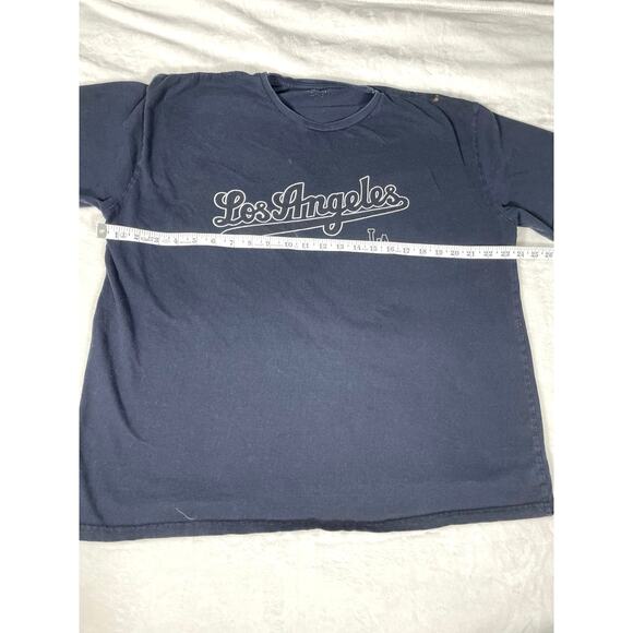 Los Angeles Script Logo T-Shirt Navy Blue Men’s XL - Picture 3 of 6